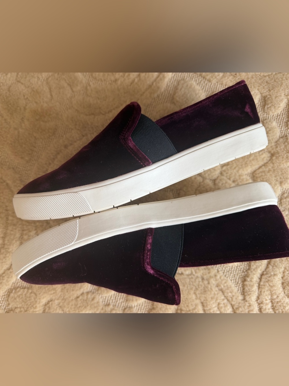 VINCE -Slip -On velvet Sneakers -size 9 great condition.